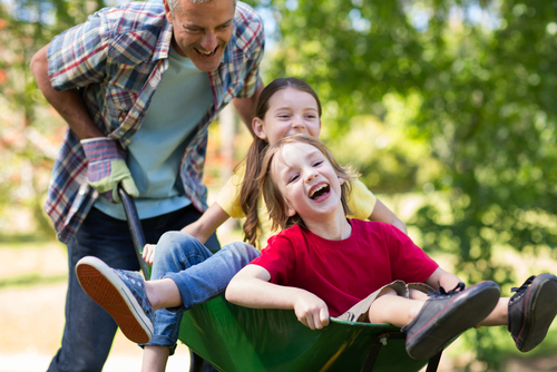 family playing
